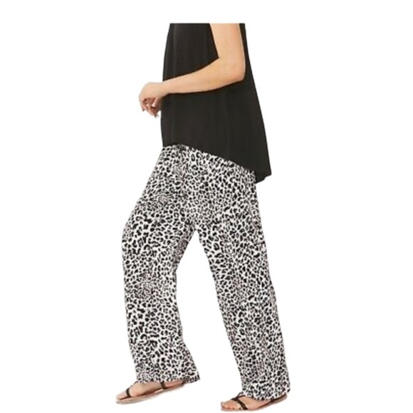 DECJUBA CHEETAH WIDE LEG PANT - SZ L - CHARLOTTE RELAX TROUSER ANIMAL PRINT - Picture 1 of 7